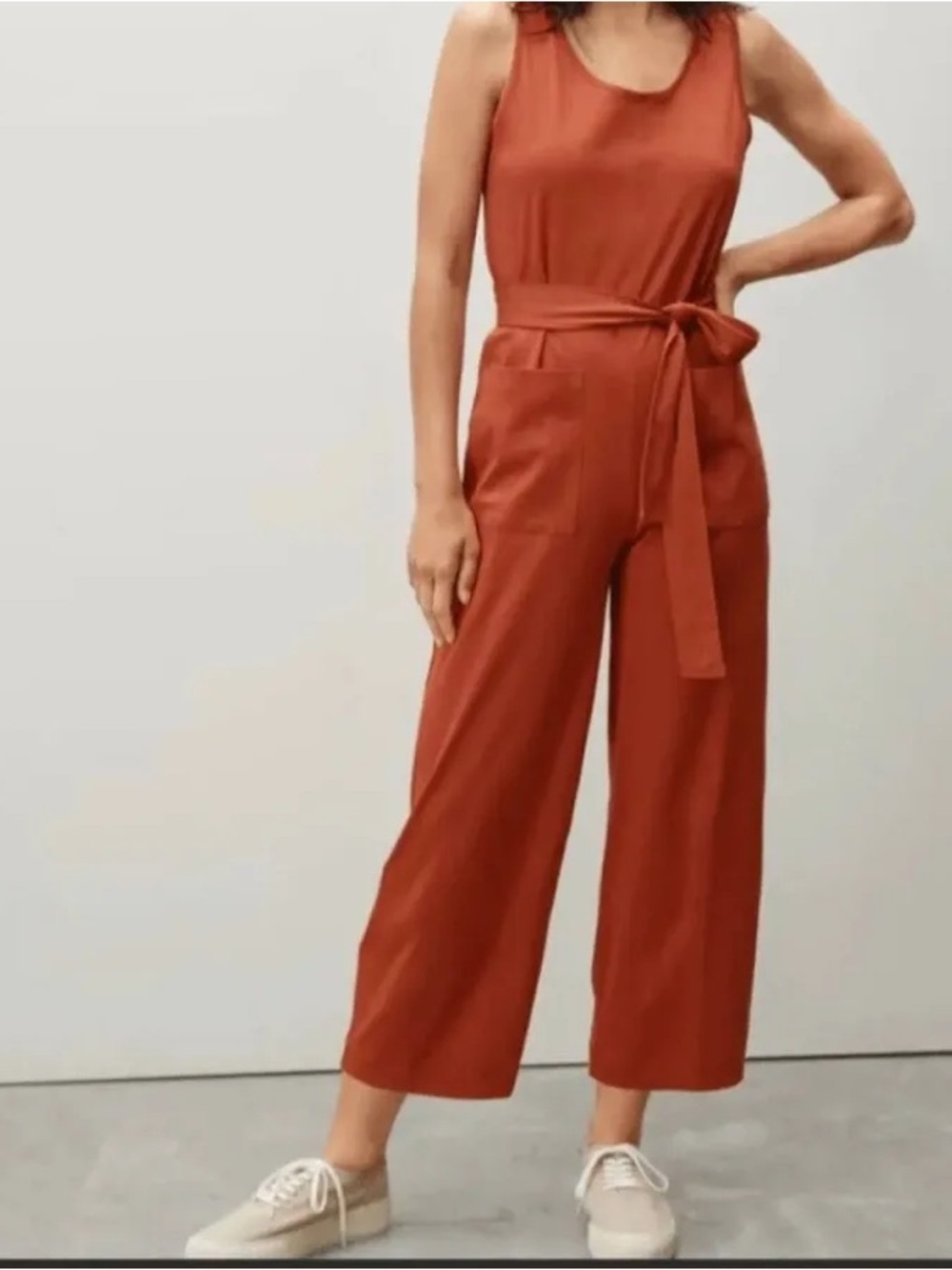 The Luxe Cotton Jumpsuit by Everlane - Rust - XL